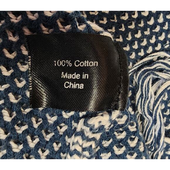 6th & Lane Bambado Fringe Crochet Tunic Sweater Top Blouse Color Blue Size 18/20 - Picture 9 of 10